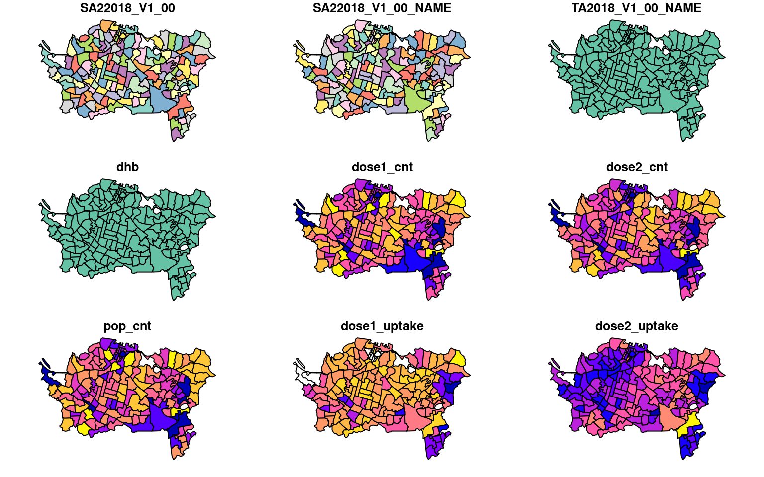 Weaving maps of multivariate data